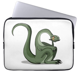 Illustration eines Cartoon Brontosaurus Denken. Laptopschutzhülle