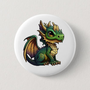 Illustration eines Cartoon-Drachens Button