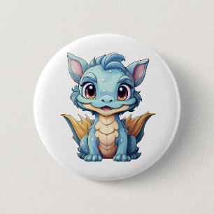 Illustration eines Cartoon-Drachens Button
