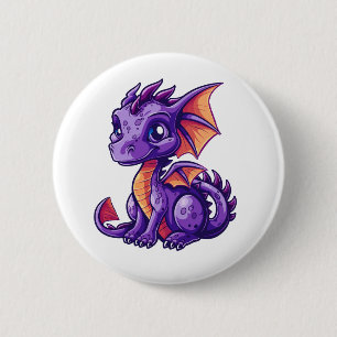 Illustration eines Cartoon-Drachens Button