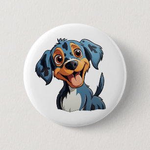 Illustration eines Cartoon-Hundes Button