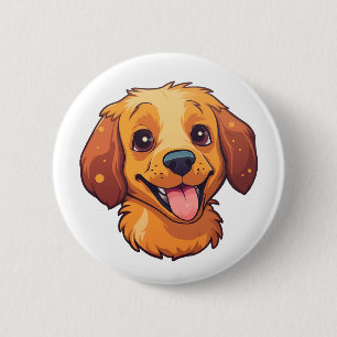 Illustration eines Cartoon-Hundes Button