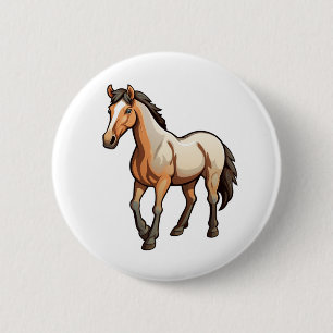 Illustration eines Cartoon-Pferdes Button
