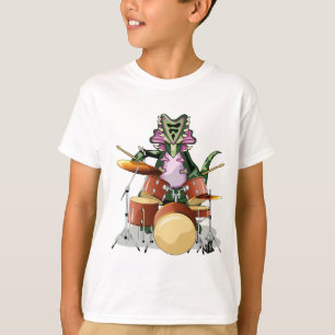 Illustration eines Chasmosaurus, der die Trommeln  T-Shirt