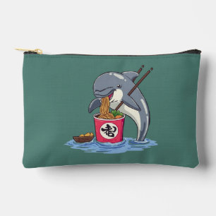 Illustration eines Delphins, der Ramen isst Zubehörtasche