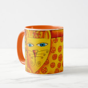 Illustration eines gemusterten Leoparden in Wasser Tasse