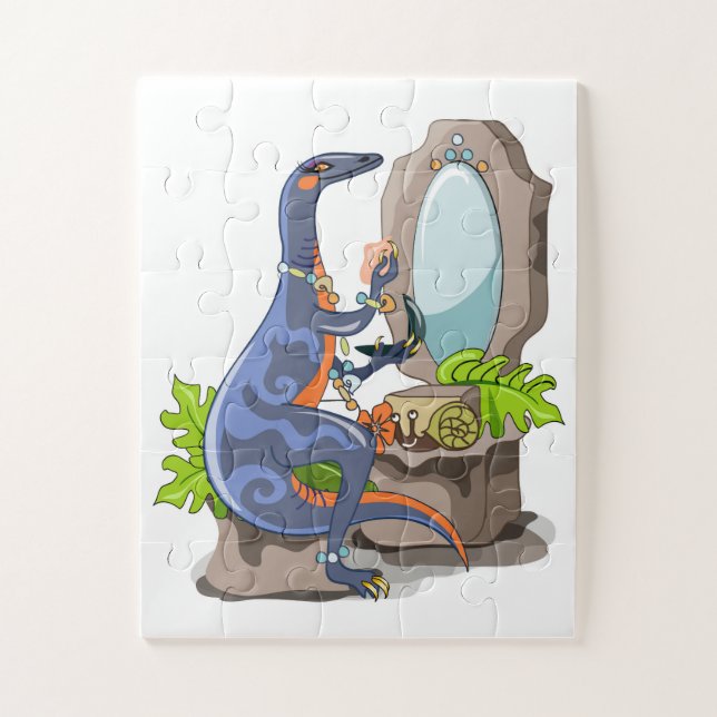 Illustration eines Iguanodon, das das Make-up anbr (Vertikal)