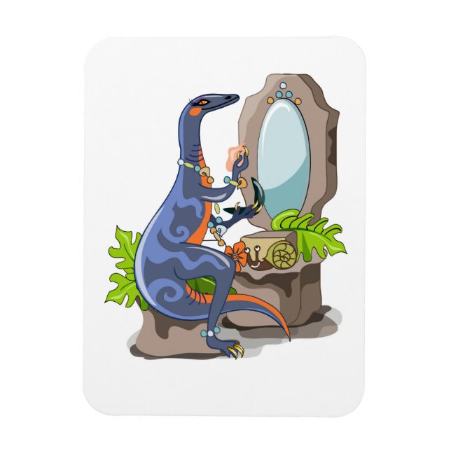 Illustration eines Iguanodon, das das Make-up anbr Magnet (Vertikal)