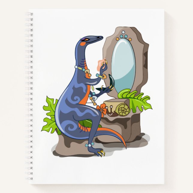 Illustration eines Iguanodon, das das Make-up anbr Notizbuch (Vorderseite)