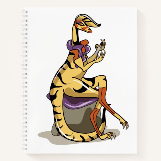 Illustration eines Iguanodon, der ihre Nägel polie Notizbuch (Vorderseite)