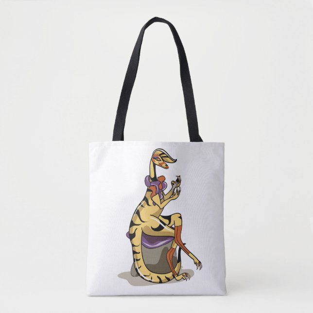 Illustration eines Iguanodon, der ihre Nägel polie Tasche (Vorderseite)