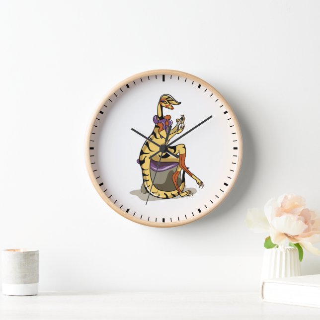 Illustration eines Iguanodon, der ihre Nägel polie Uhr (Zuhause)