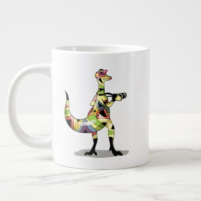Illustration eines Iguanodon-Fotografen. Jumbo-Tasse (Links)