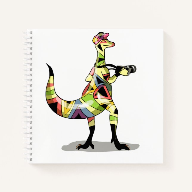 Illustration eines Iguanodon-Fotografen. Notizbuch (Vorderseite)