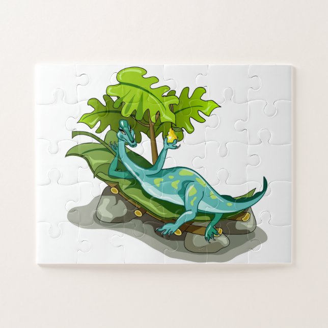 Illustration eines Iguanodon-Sonnenbades. (Horizontal)