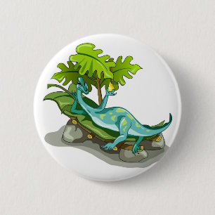 Illustration eines Iguanodon-Sonnenbades. Button