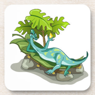 Illustration eines Iguanodon-Sonnenbades. Getränkeuntersetzer