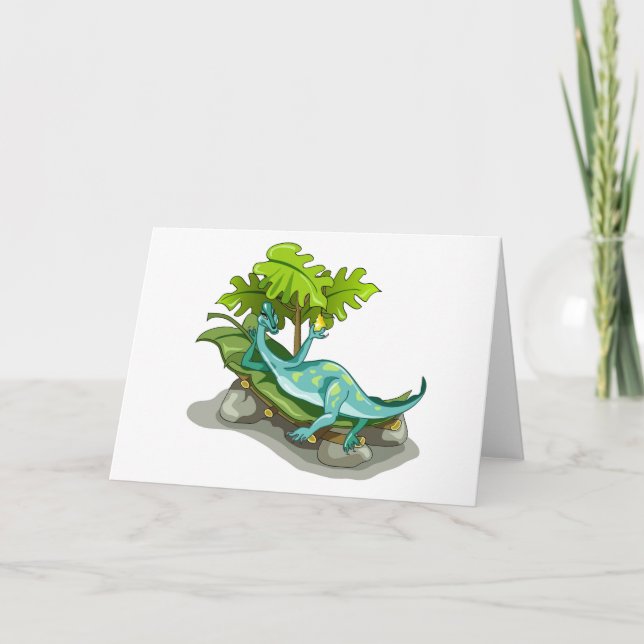 Illustration eines Iguanodon-Sonnenbades. Karte (Vorderseite)