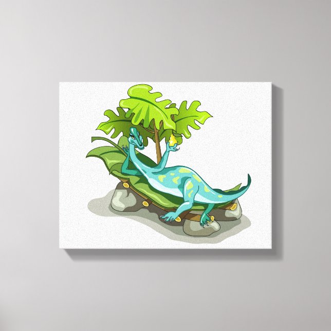 Illustration eines Iguanodon-Sonnenbades. Leinwanddruck (Vorderseite)