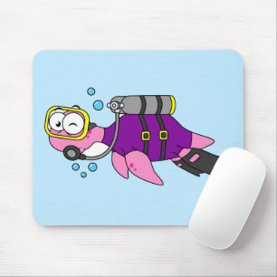 Illustration eines Loch Ness Monster Scuba Divers. Mousepad