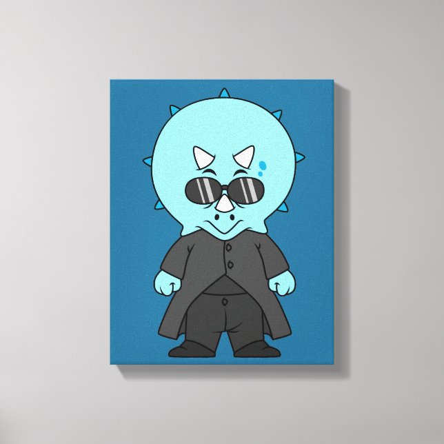 Illustration eines Matrix-Triceratops. Leinwanddruck (Vorderseite)