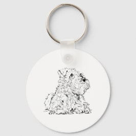 Illustration eines Miniature Schnauzers Schlüsselanhänger