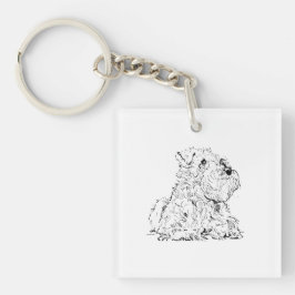 Illustration eines Miniature Schnauzers Schlüsselanhänger