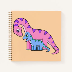 Illustration eines Mutter-Kind-Brachiosaurus. Notizbuch