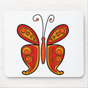 Illustration eines orangen Schmetterlings Mousepad