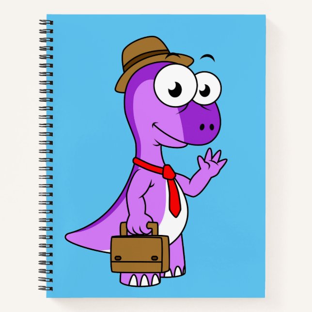 Illustration eines Pachycephalosaurus-Geschäftsman Notizbuch (Vorderseite)