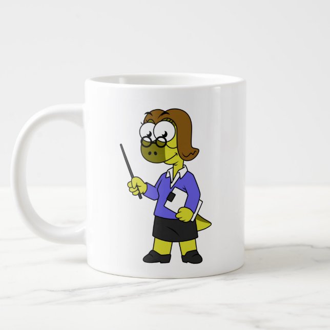 Illustration eines Pachycephalosaurus-Lehrers Jumbo-Tasse (Links)