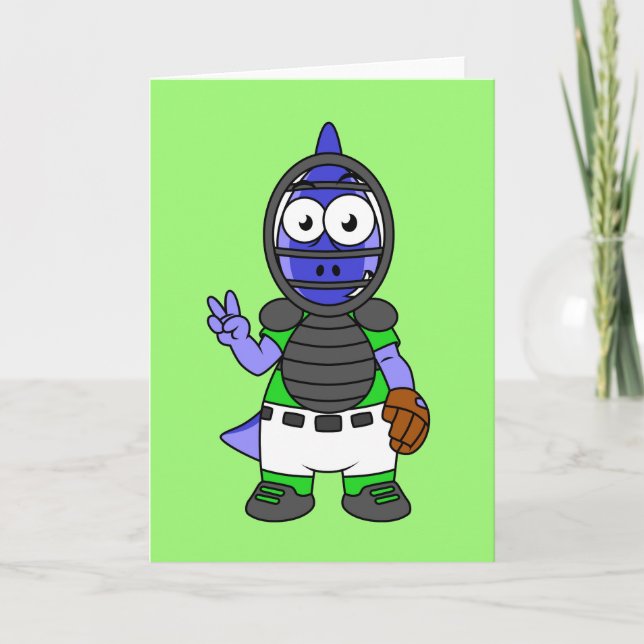 Illustration eines Parasaurolophus-Baseballfängers Karte (Vorderseite)