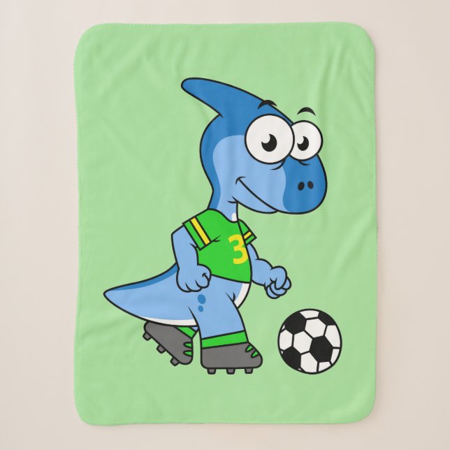 Illustration eines Parasaurolophus, der Fußball sp Sherpadecke (Vorderseite)