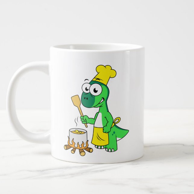 Illustration eines Parasaurolophus-Dinosaurier-Koc Jumbo-Tasse (Links)