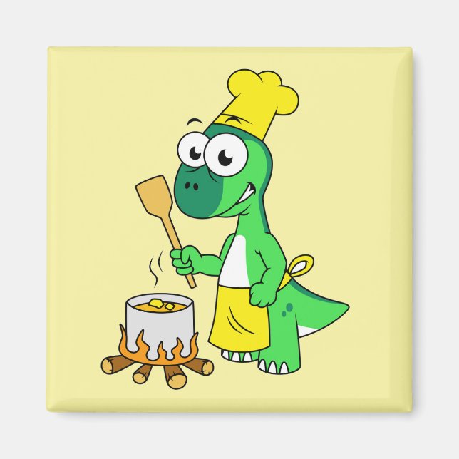 Illustration eines Parasaurolophus-Dinosaurier-Koc Magnet (Vorne)