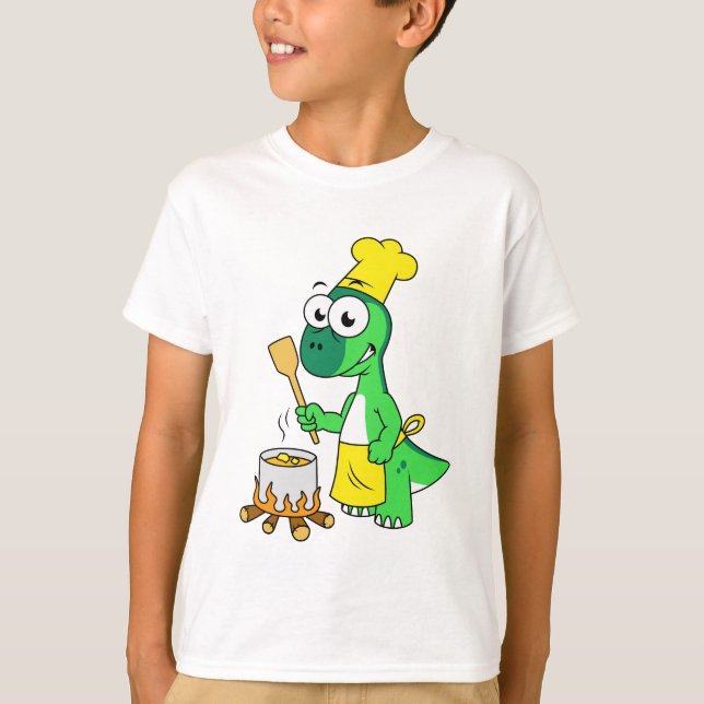 Illustration eines Parasaurolophus-Dinosaurier-Koc T-Shirt (Vorderseite)