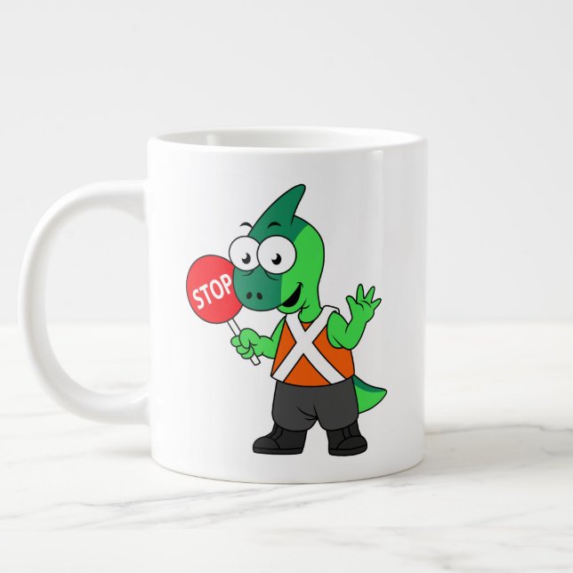 Illustration eines Parasaurolophus-Verkehrssünders Jumbo-Tasse (Links)