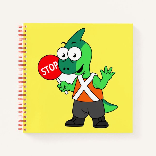 Illustration eines Parasaurolophus-Verkehrssünders Notizbuch (Vorderseite)