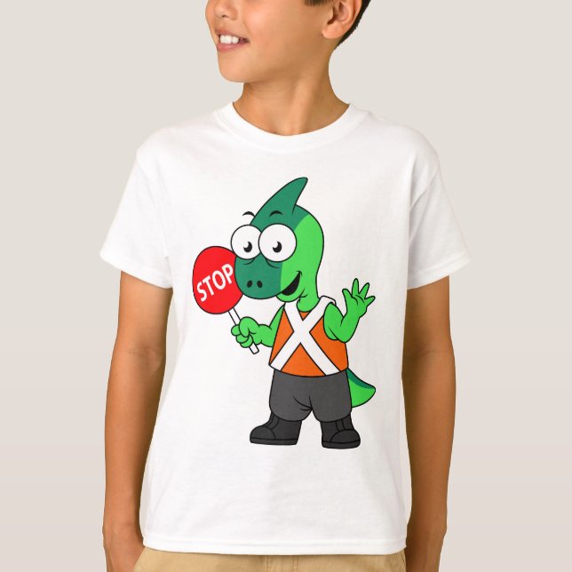 Illustration eines Parasaurolophus-Verkehrssünders T-Shirt (Vorderseite)