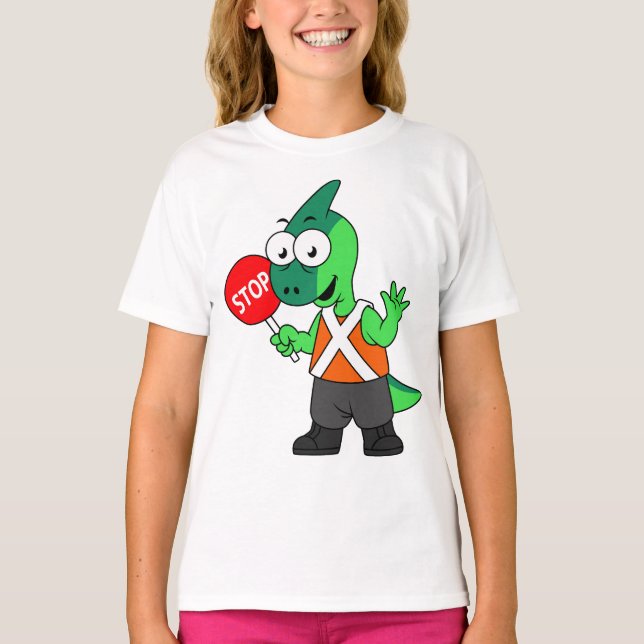 Illustration eines Parasaurolophus-Verkehrssünders T-Shirt (Vorderseite)