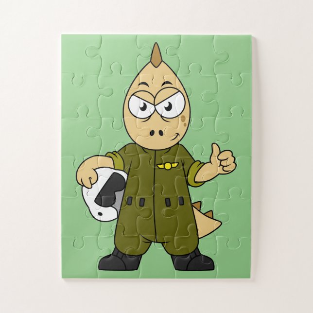 Illustration eines Piloten von Allosaurus Jet. (Vertikal)