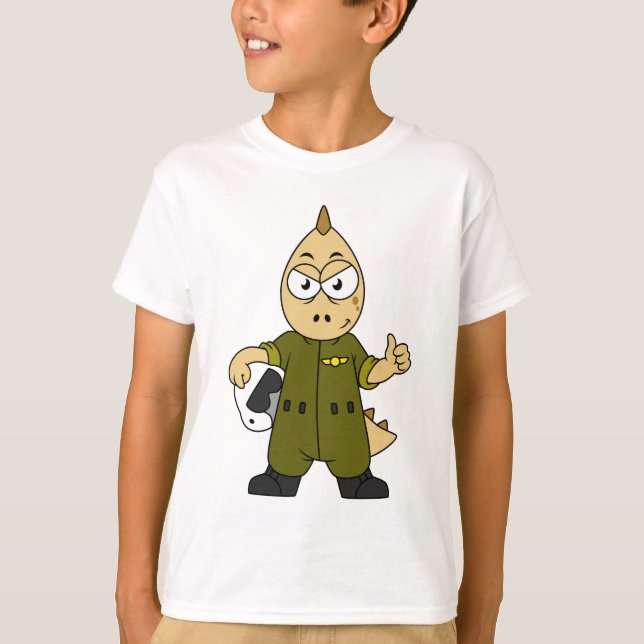 Illustration eines Piloten von Allosaurus Jet. T-Shirt (Vorderseite)
