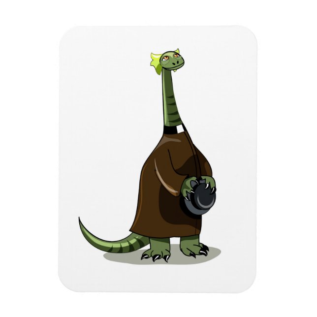 Illustration eines Plateosaurus, der als Priester  Magnet (Vertikal)