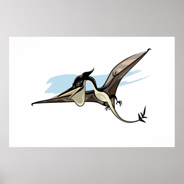 Illustration eines Pteranodon Dinosauriers. Poster (Vorne)