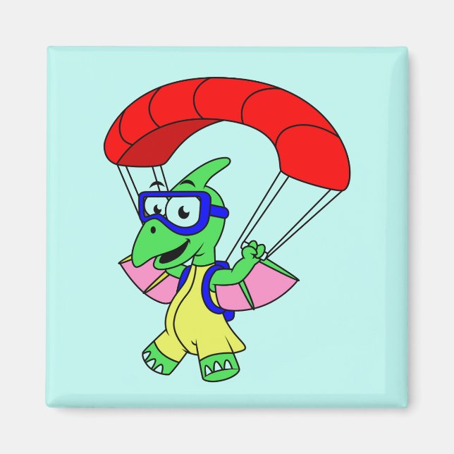 Illustration eines Pterodactylparachuting. Magnet (Vorne)