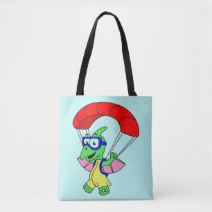 Illustration eines Pterodactylparachuting. Tasche