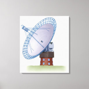Illustration eines Radioteleskops Leinwanddruck