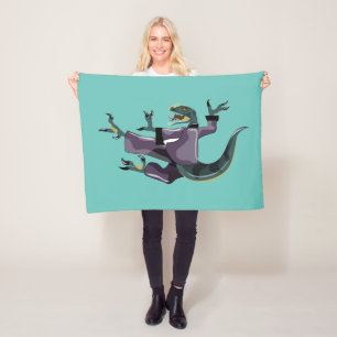 Illustration eines Raptor Darstellend Karate. Fleecedecke