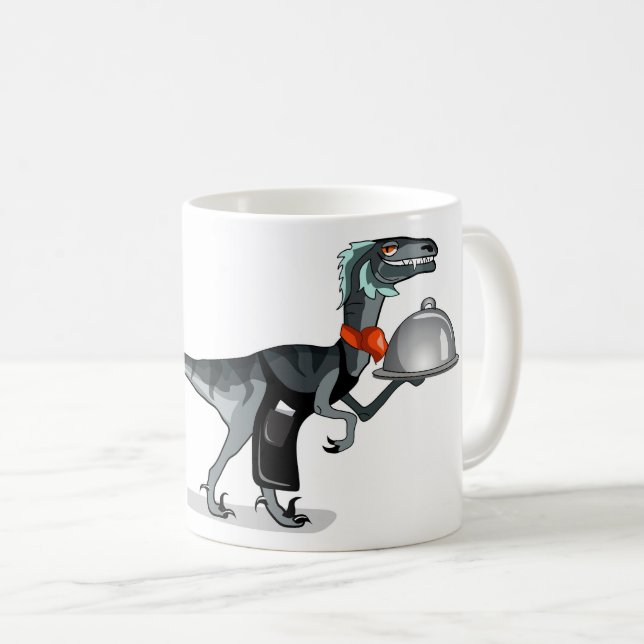 Illustration eines Raptor Food Kellners. Kaffeetasse (VorderseiteRechts)