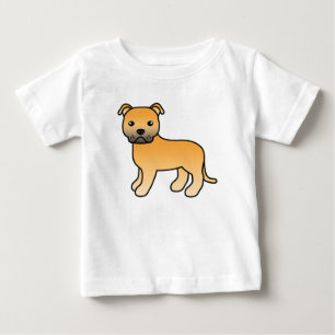 Illustration eines rehbraunen Staffordshire Bull T Baby T-shirt